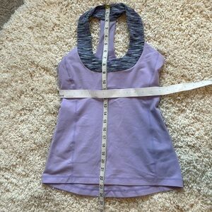 Lululemon Womens Built-in Bra Sleeveless Racerback Tank Top Purple Gray Medium